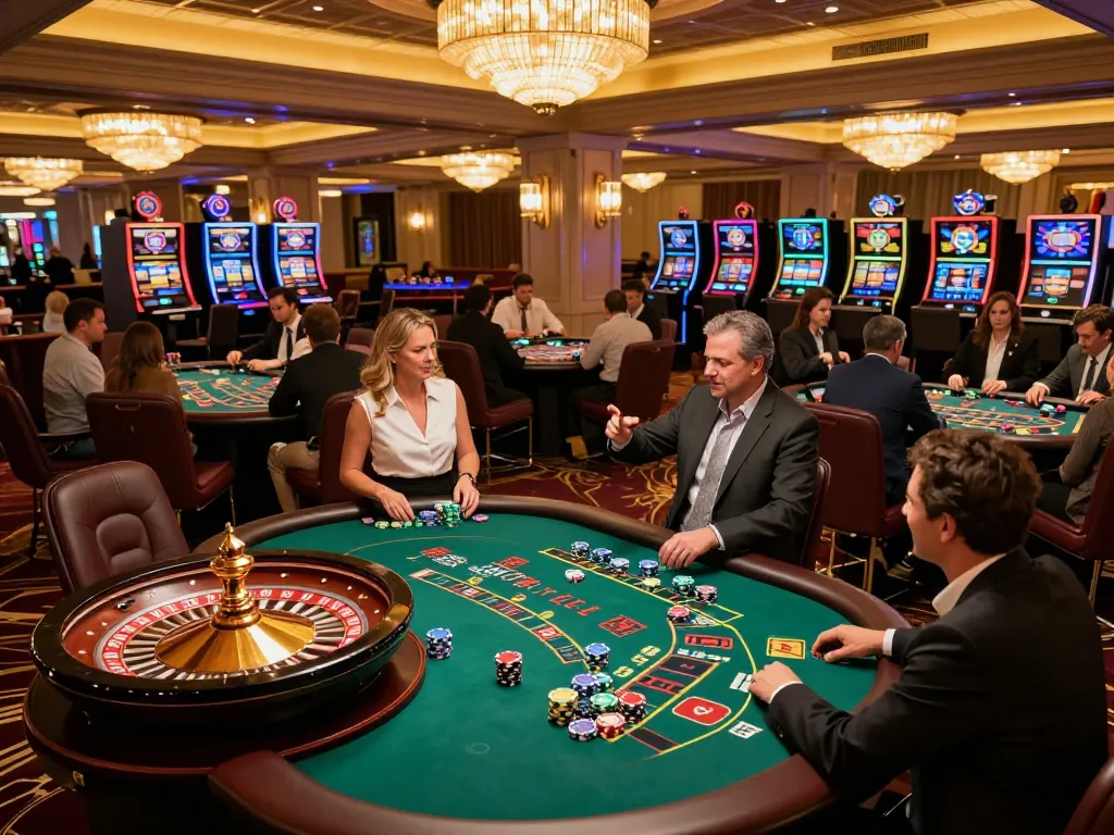 VA88 players enjoying thrilling roulette experience at an elegant casino with vibrant atmosphere.