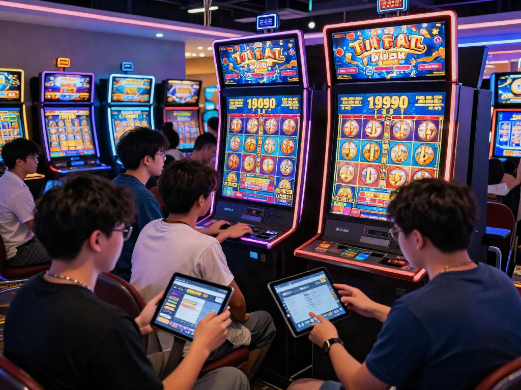 Pengalaman seru bermain yume toto di lingkungan perjudian digital yang cerah dan dinamis.