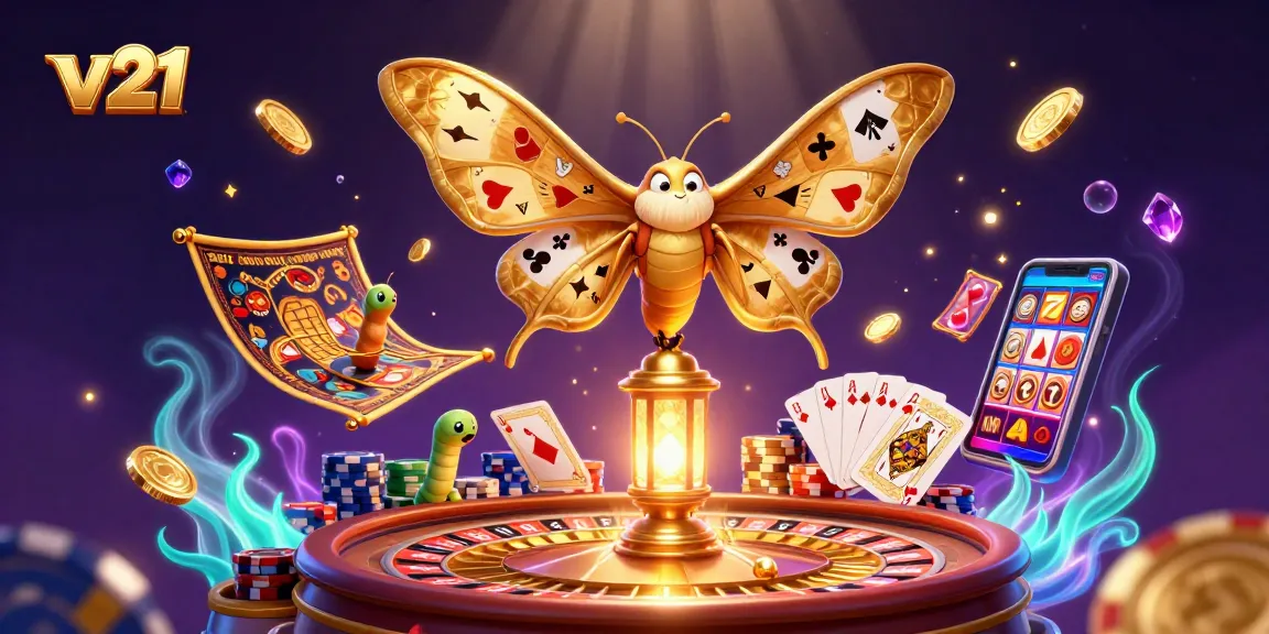 Memainkan v21 dengan slot mesin dan kartu remi di tengah suasana kasino yang megah.
