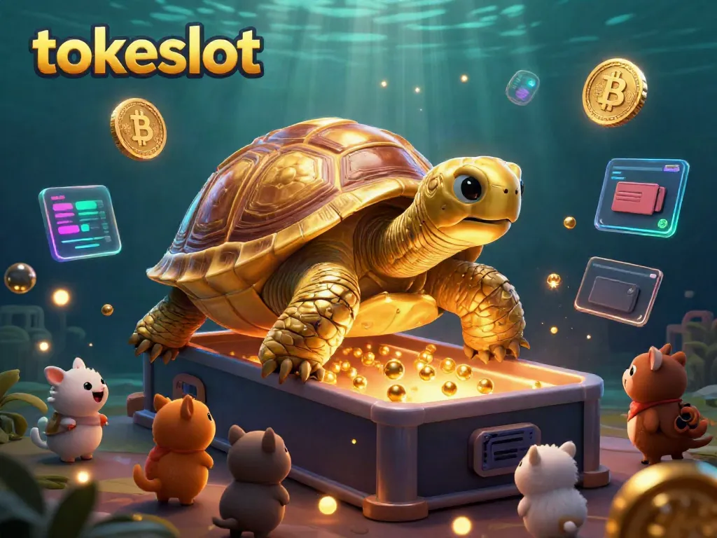 Engage with the exciting tokeslot games featuring a colossal tortoise pinball machine and shimmering crypto coins.