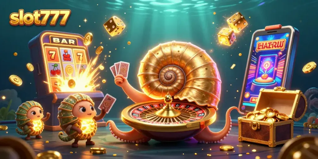 Menangkan jackpot slot777 dengan slot mesin 3D dan karakter komedian nautilus yang berkilau.
