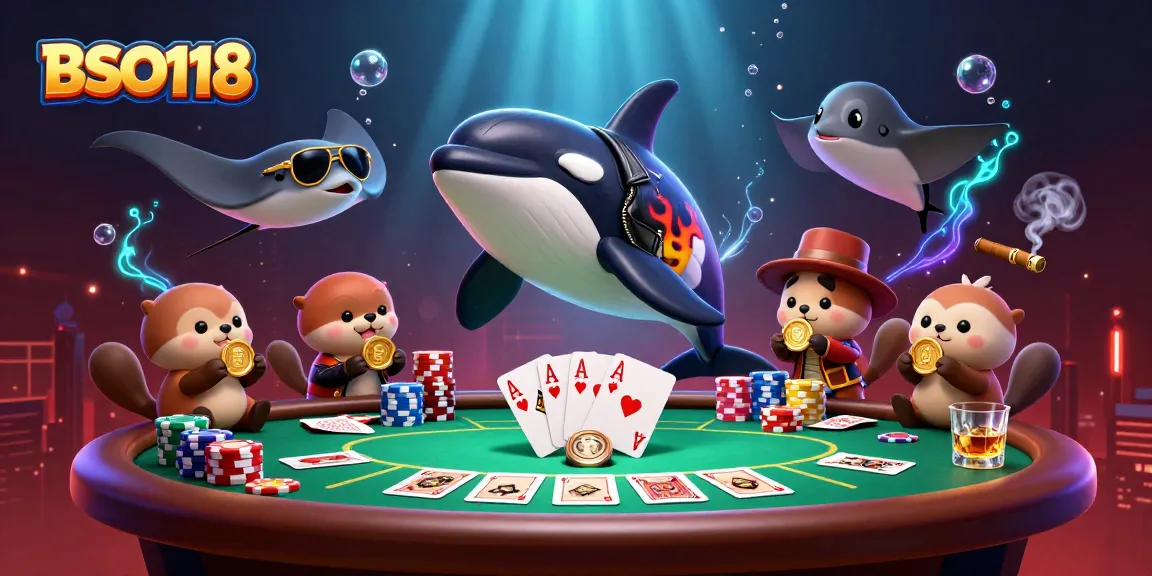 Engage in thrilling poker at BSO118 with dynamic characters and vibrant casino elements!