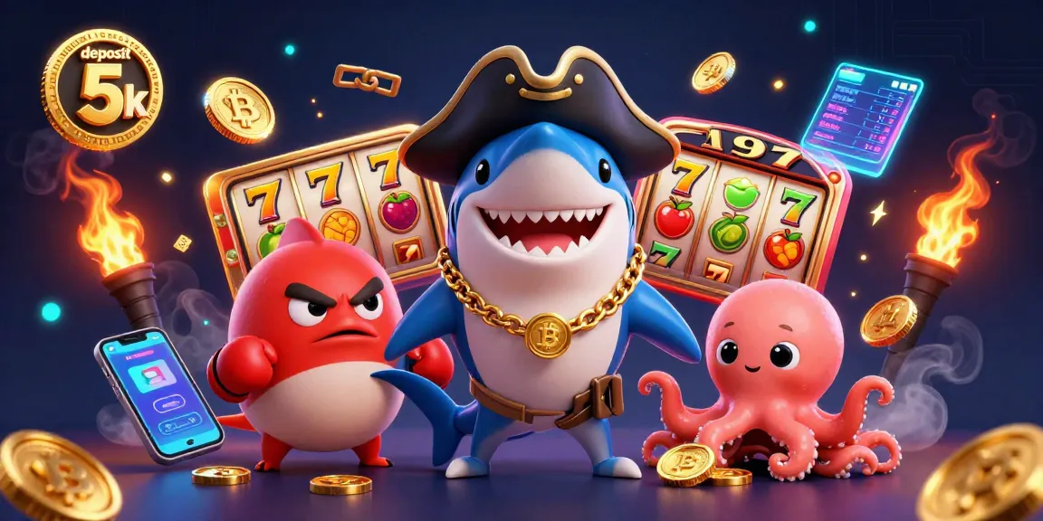 Permainan slot deposit 5k dengan karakter kartun menarik dan simbol keberuntungan yang berkilau.