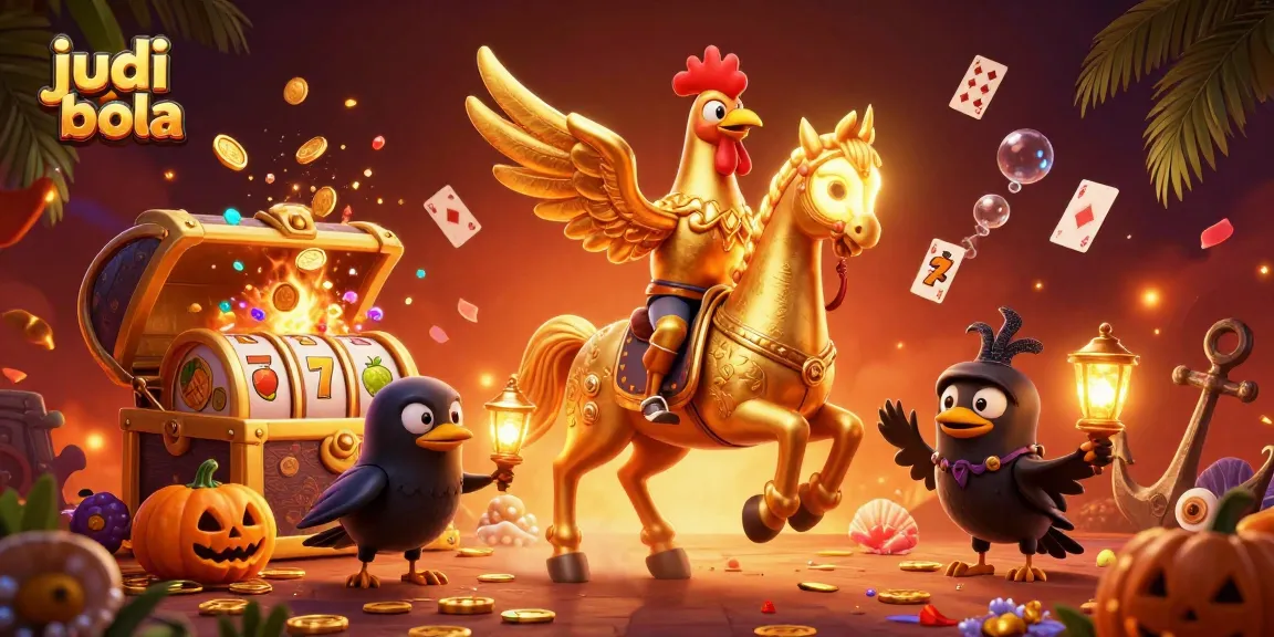 Menangkan judi bola di kasino dengan karakter berlapis emas dan slot berkilauan.